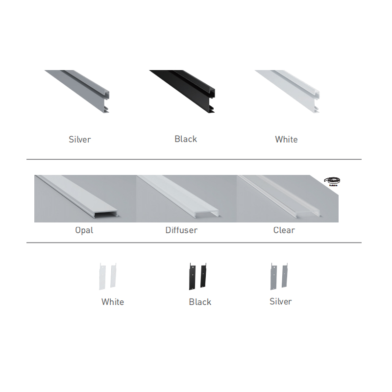 Black Recessed Drywall LED Profile For 12mm LED Rope Lights Black Recessed Drywall LED Profile For 12mm LED Rope Lights